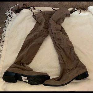 Bucco over the knee faux suede. Size 10 $35